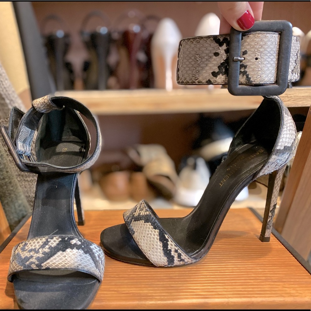 Saint Laurent Snakeskin Animal Print Sandals size 36